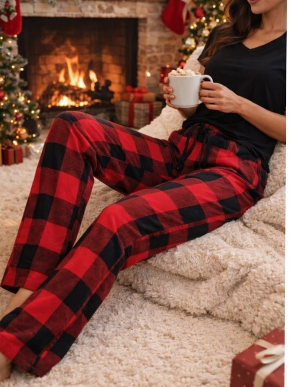 Old Navy Buffalo Plaid Red Pajama Pants Flannel Checkered Cabincore XXL NEW Tag